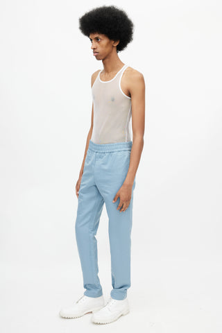 Paul Smith Blue Elasticized Straight Leg Trouser