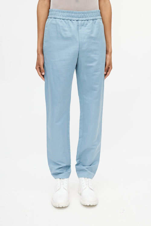 Paul Smith Blue Elasticized Straight Leg Trouser