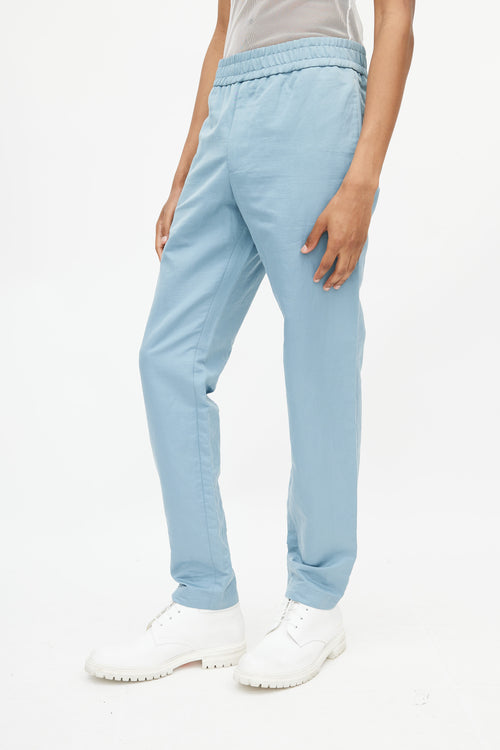 Paul Smith Blue Elasticized Straight Leg Trouser