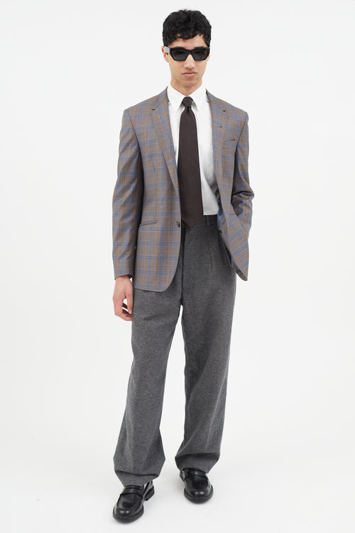 Paul Smith Brown 
Blue Plaid Blazer