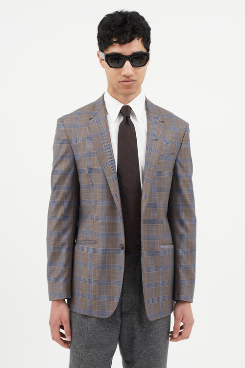 Paul Smith Brown 
Blue Plaid Blazer