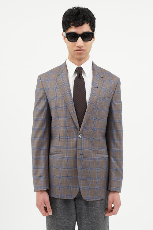 Paul Smith Brown 
Blue Plaid Blazer