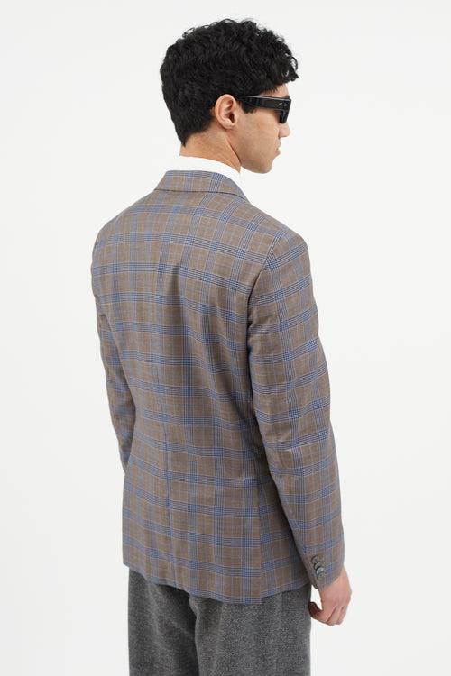 Paul Smith Brown 
Blue Plaid Blazer