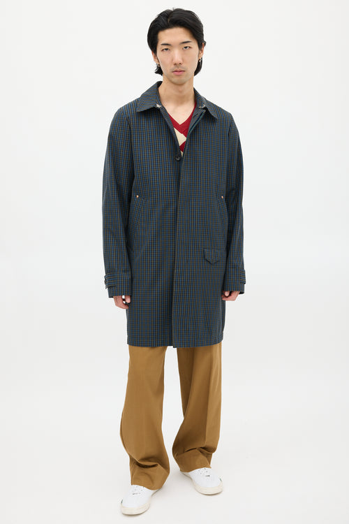 Paul Smith Green 
Blue Plaid Coat