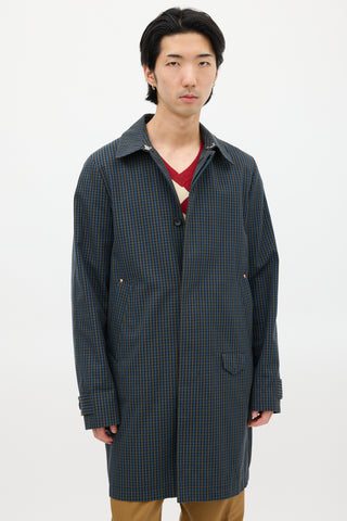 Paul Smith Green 
Blue Plaid Coat