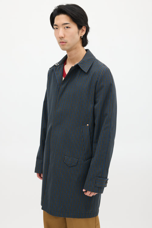 Paul Smith Green 
Blue Plaid Coat