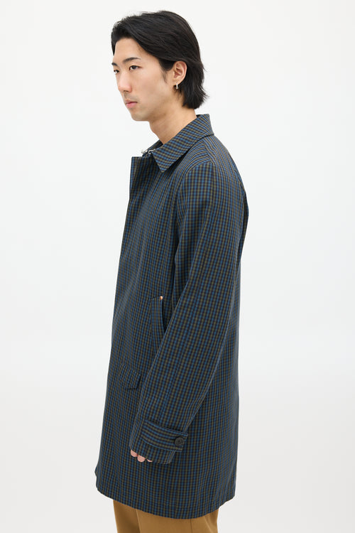 Paul Smith Green 
Blue Plaid Coat