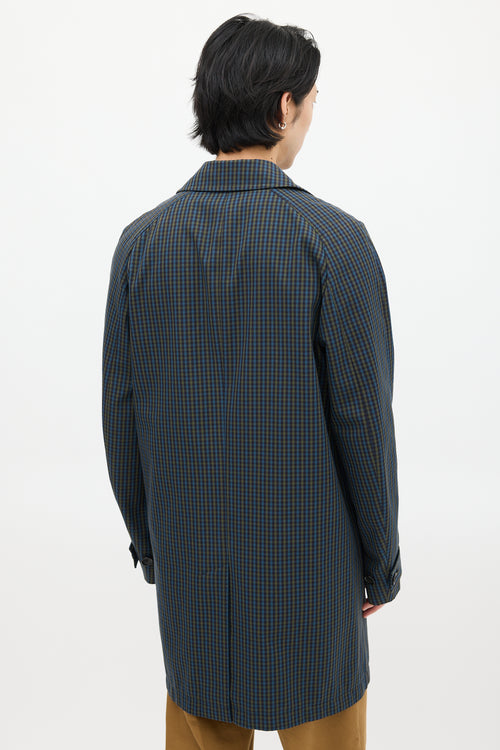 Paul Smith Green 
Blue Plaid Coat