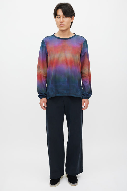 Paul Smith Navy 
Multicolour Gradient Zip Top