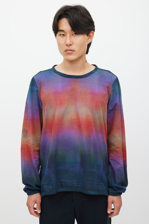 Paul Smith Navy 
Multicolour Gradient Zip Top