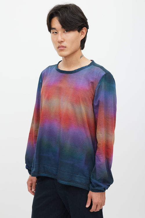 Paul Smith Navy 
Multicolour Gradient Zip Top