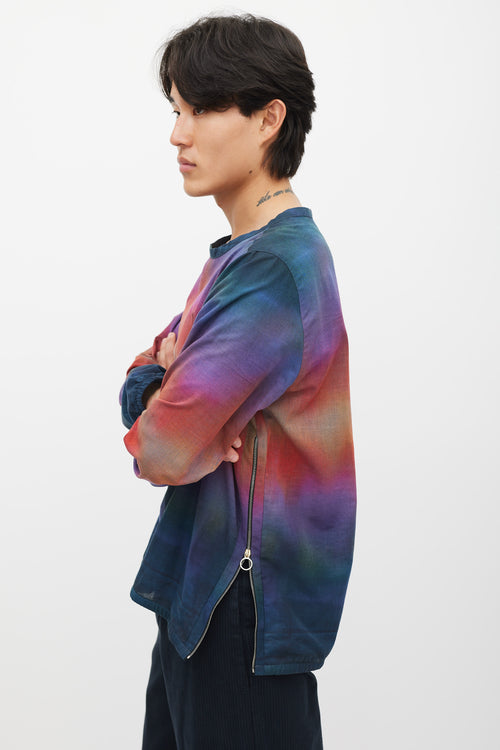 Paul Smith Navy 
Multicolour Gradient Zip Top