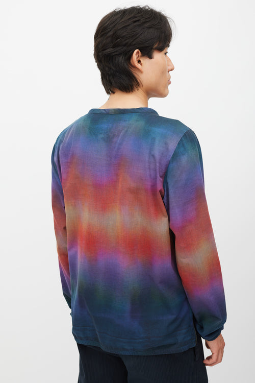 Paul Smith Navy 
Multicolour Gradient Zip Top