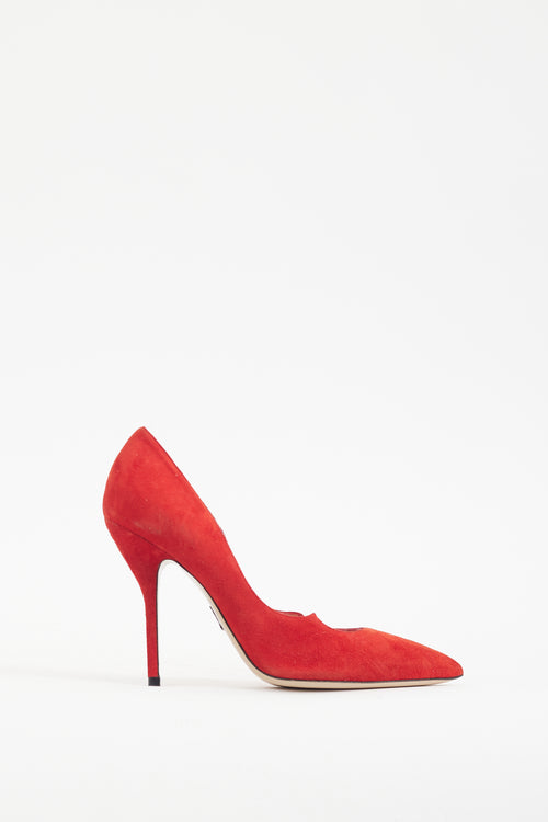 Paul Andrew Red Suede Kimura Pump