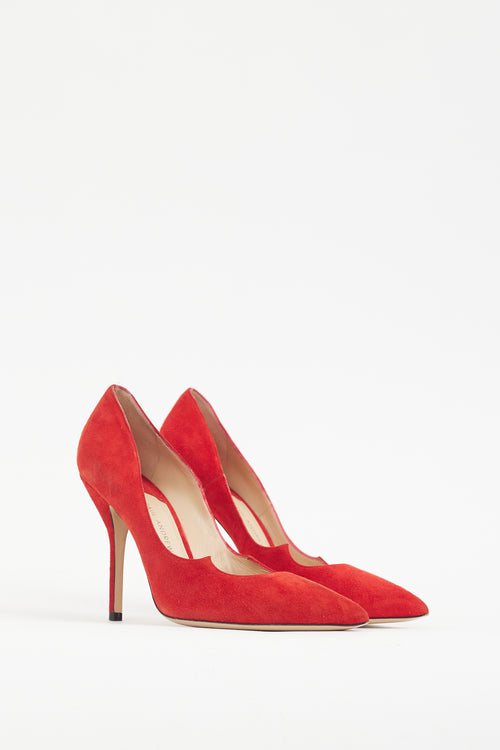 Paul Andrew Red Suede Kimura Pump