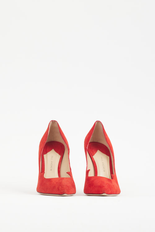 Paul Andrew Red Suede Kimura Pump