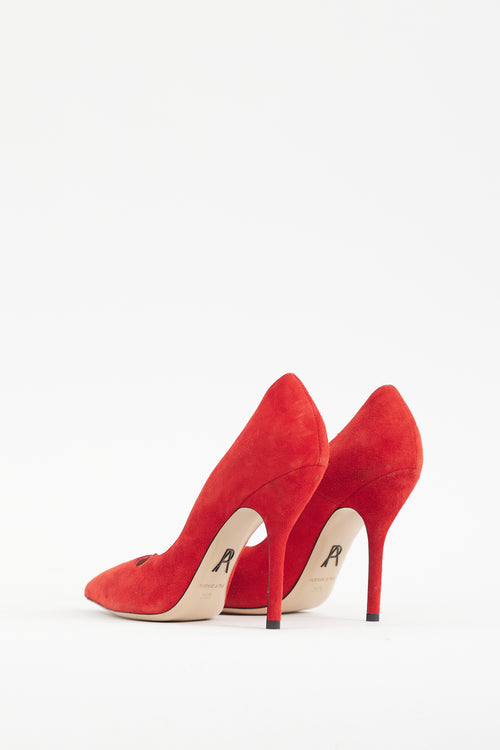 Paul Andrew Red Suede Kimura Pump