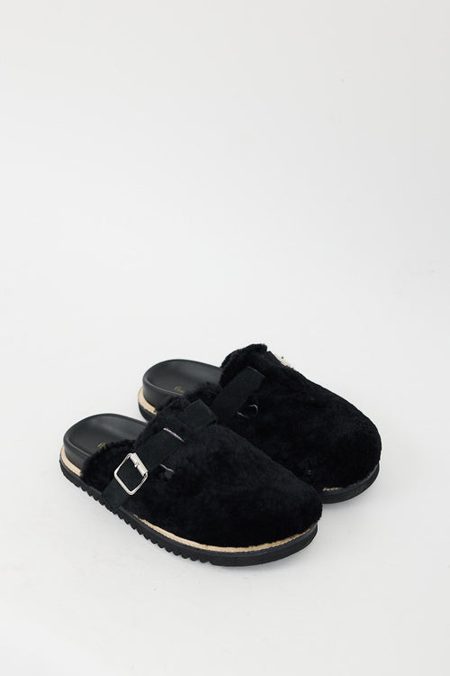 Paul Smith Black Shearling Mesa Mule