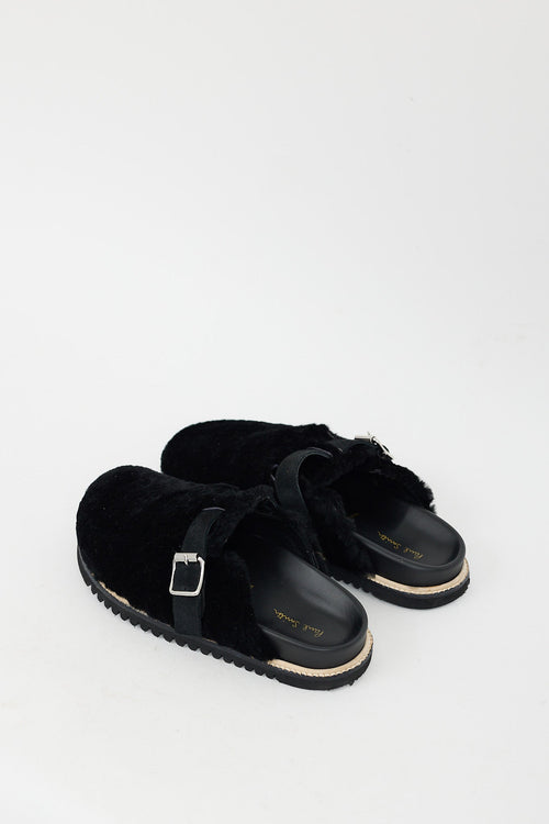 Paul Smith Black Shearling Mesa Mule