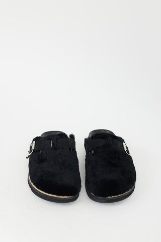 Paul Smith Black Shearling Mesa Mule