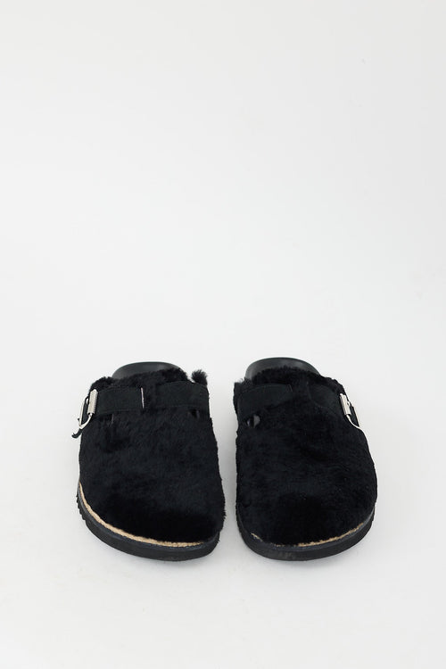 Paul Smith Black Shearling Mesa Mule