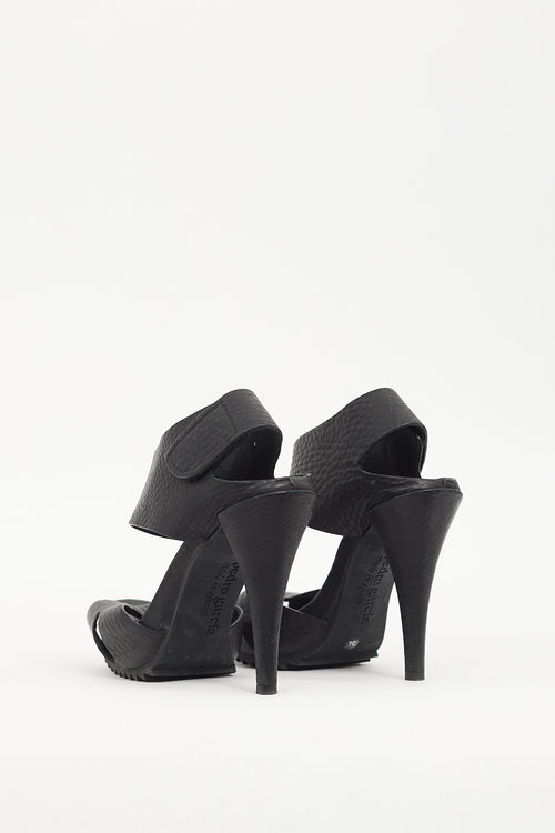 Pedro Garcia Black Leather Cut Out Heel