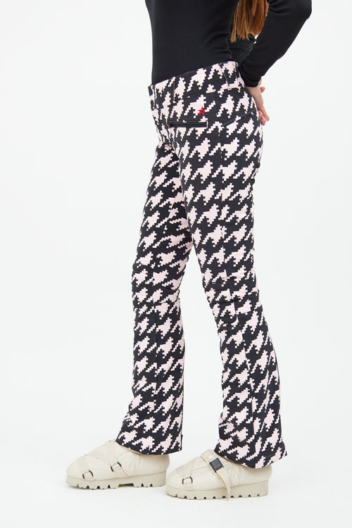 Perfect Moment Black 
Pink Houndstooth Aurora Flare Ski Pant