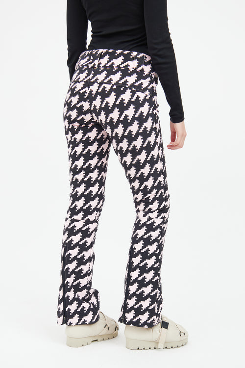 Perfect Moment Black 
Pink Houndstooth Aurora Flare Ski Pant