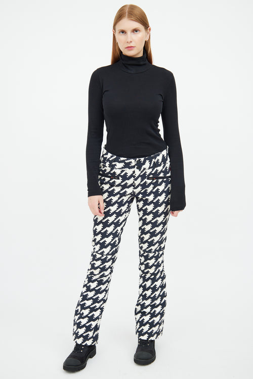 Perfect Moment Black 
White Houndstooth Aurora Flare Ski Pant