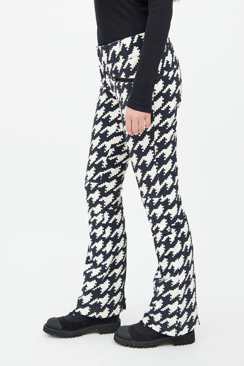 Perfect Moment Black 
White Houndstooth Aurora Flare Ski Pant