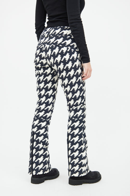 Perfect Moment Black 
White Houndstooth Aurora Flare Ski Pant