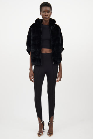 VSP Archive Black Fur Panelled Batwing Jacket