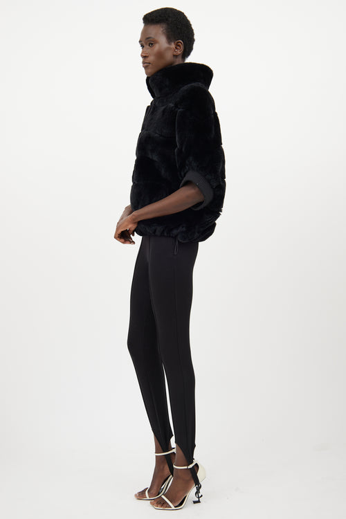 VSP Archive Black Fur Panelled Batwing Jacket