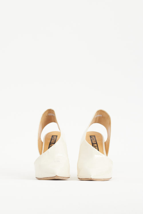 Petar Petrov Cream Patent Leather Siri Slingback Heel