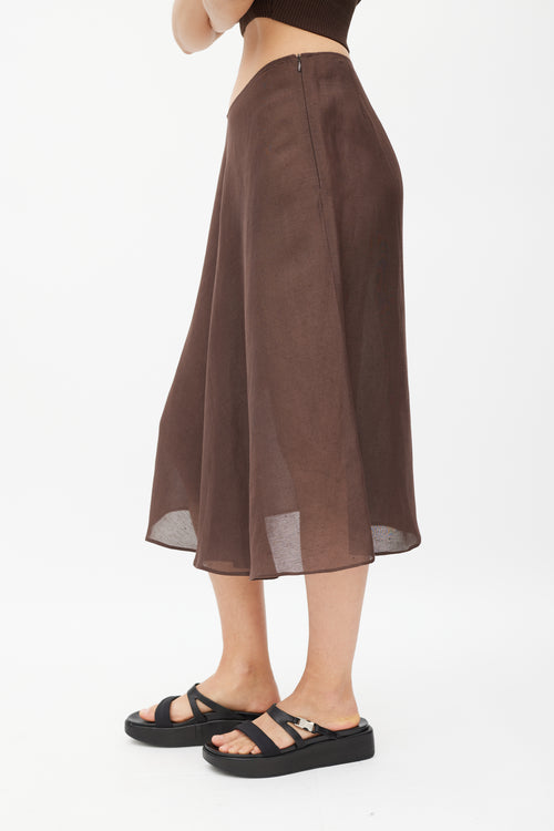 Peter Cohen Brown 
Gold Linen Skirt