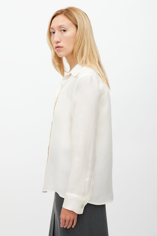 Peter Cohen Cream 
Gold Organza Silk Shirt