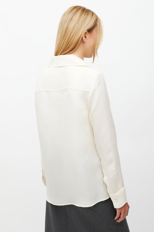 Peter Cohen Cream 
Gold Organza Silk Shirt