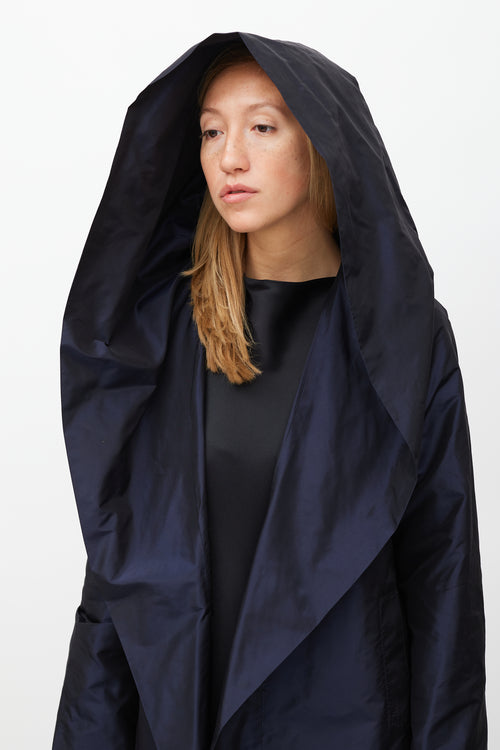 Peter Cohen Navy 
Gold Silk Hooded Jacket