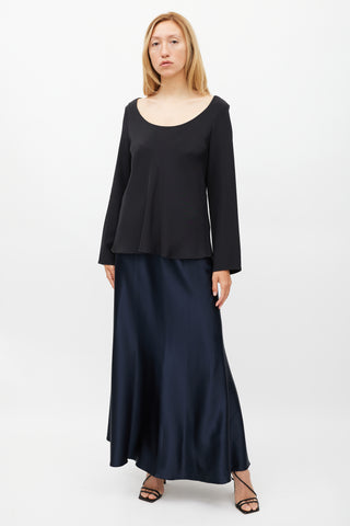 Peter Cohen Navy 
Gold Silk Skirt