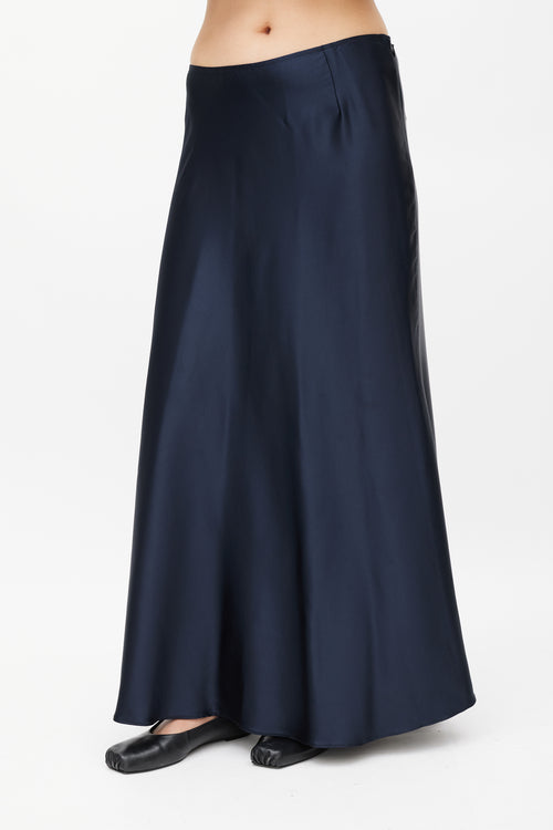 Peter Cohen Navy 
Gold Silk Skirt