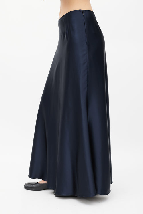 Peter Cohen Navy 
Gold Silk Skirt