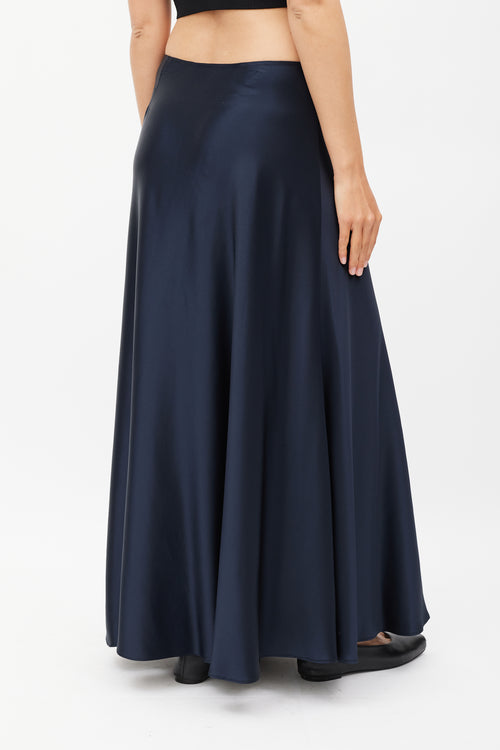 Peter Cohen Navy 
Gold Silk Skirt