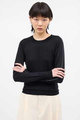 Peter Do SS 2022 Black Silk Blend Knit Sweater