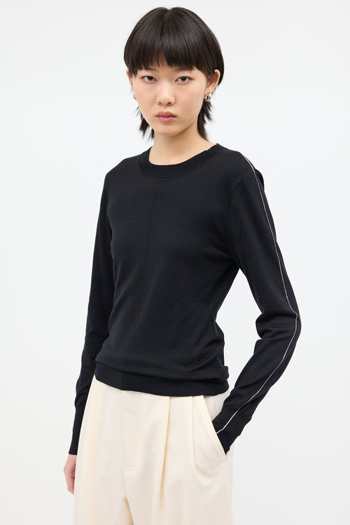 Peter Do SS 2022 Black Silk Blend Knit Sweater