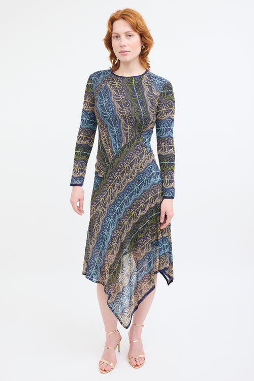 Peter Pilotto Navy 
Multi Knit Lace Dress