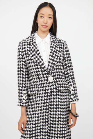 Petite Studio Black 
White Houndstooth Coat