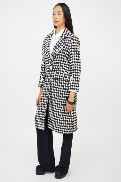 Petite Studio Black 
White Houndstooth Coat