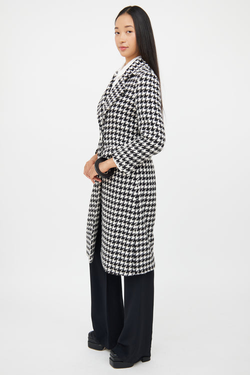 Petite Studio Black 
White Houndstooth Coat