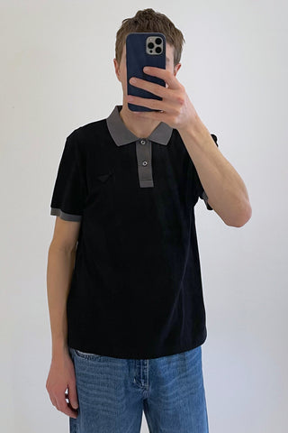 Prada Black 
Grey Polo Top