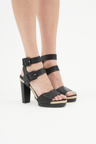 Pierre Hardy Black Espadrille Buckle Heel